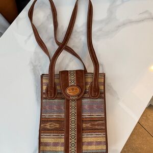 Elegant Brown and Multicolor Women's Shoulder Bag